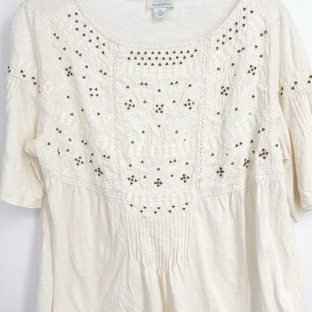 Sundance Cream Embroidered Blouse - Picture 8 of 10